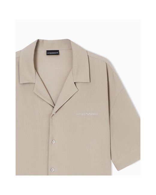 Emporio Armani Natural Short Sleeve Plain Shirt for men