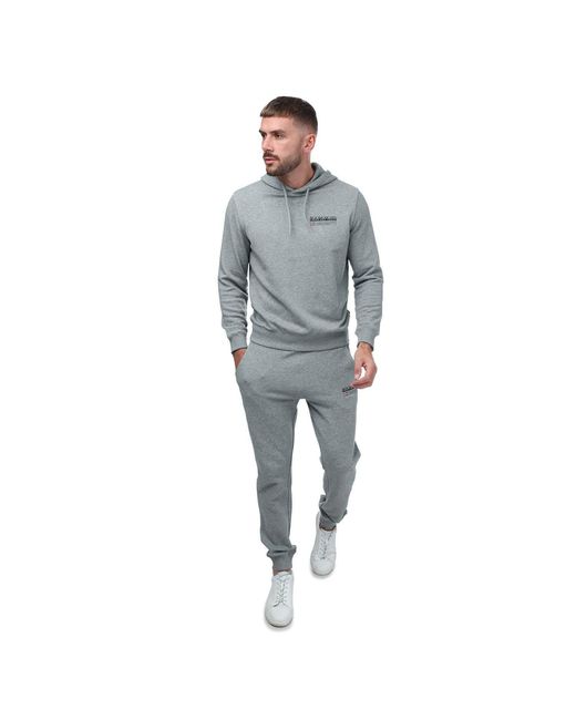 Napapijri Gray Kasba Logo Hoody for men