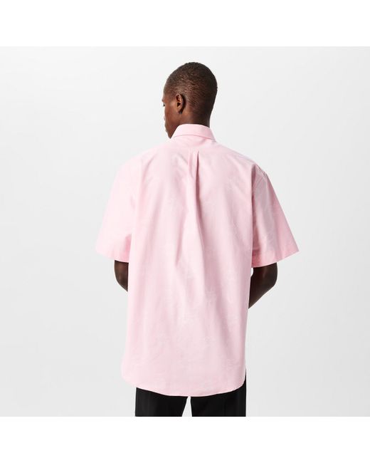 Givenchy Pink Monogram Short Sleeve Plain Shirt for men