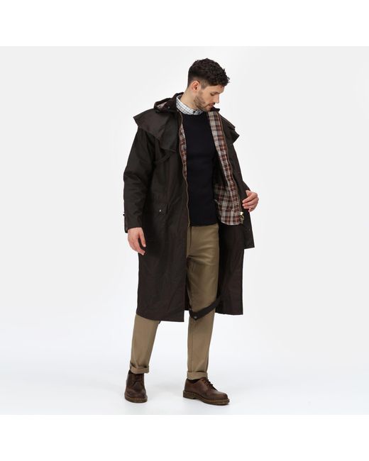 Regatta Black Cranbrook Wax Cotton Riding Quilted Jacket for men