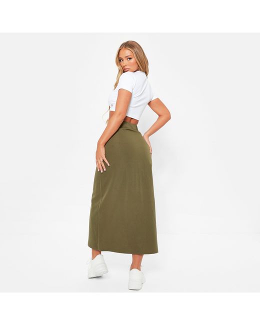 I Saw It First Green Isawitfirst High Waisted Split Hem Midi Skirt