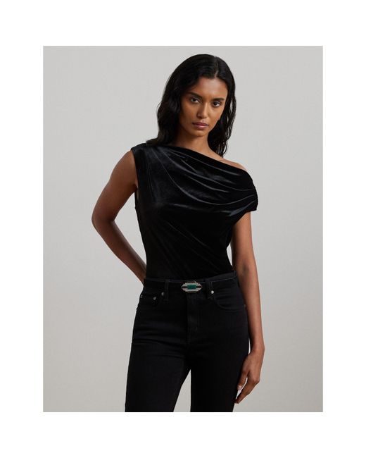 Ralph Lauren Black Kinthea Velvet Top