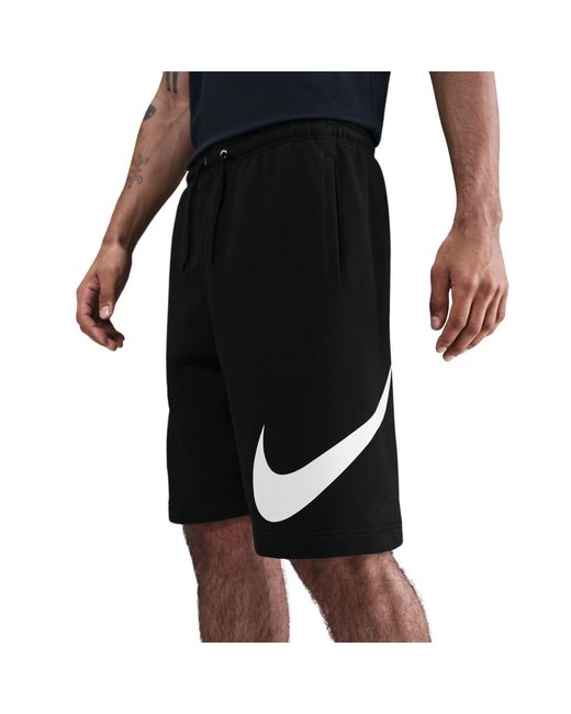 Nike Black Sportswear Club Graphic Shorts for men