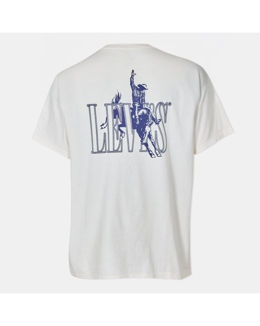 Levi's White Serif Cowboy Regular Fit T-Shirt for men