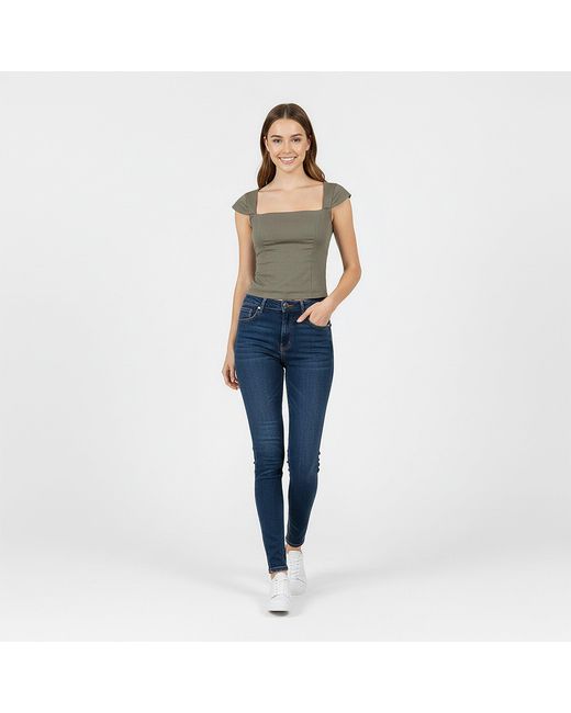Jack Wills Gray Cap Sleeve Blouse