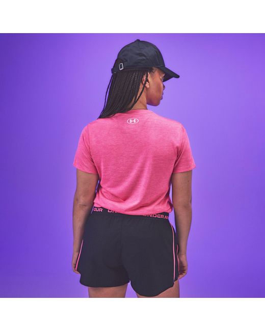 Under Armour Pink Tech Twist V-Neck Short Sleeve