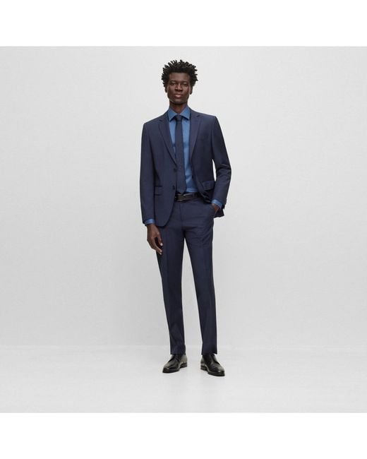 Boss Blue H Leon Straight Leg Trousers for men