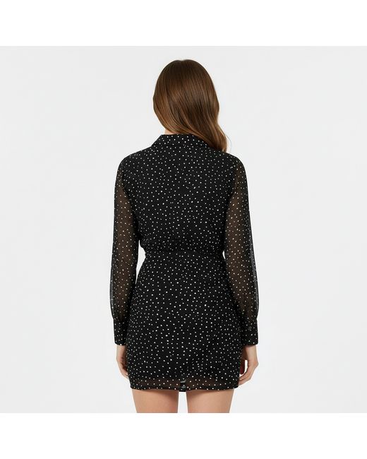 Jack Wills Black Draped Shirt Dress