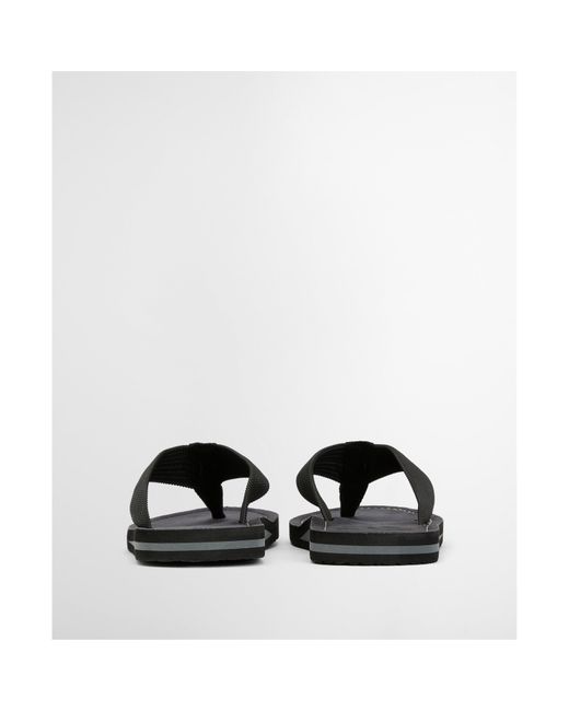 Barbour Black Toeman Beach Sandal for men