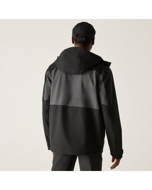 Regatta Black Maland Waterproof Hooded Jacket for men