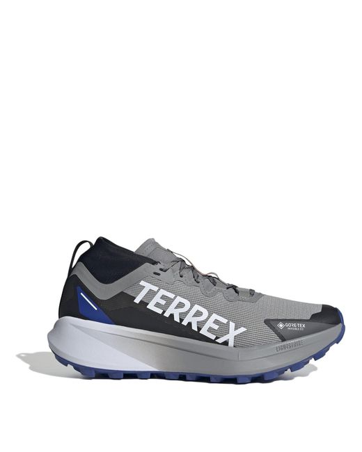 Adidas Blue Agravic Gore-Tex Trail Running Shoes for men