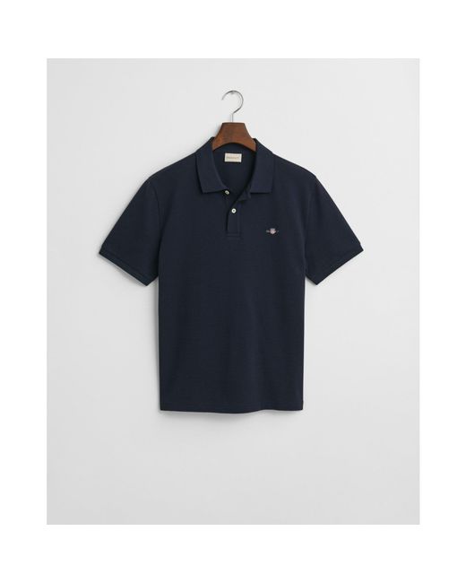 Gant Blue Textured Polo Shirt for men