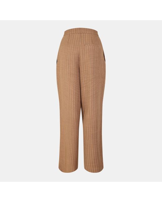 Biba Natural Striped Wide Leg Trousers
