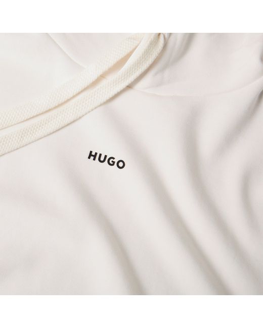 HUGO White Logo Hoodie for men