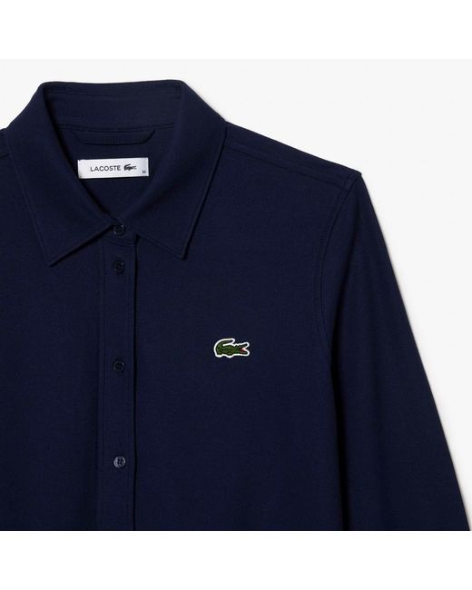 Lacoste Blue Adjustable Cotton Piqué Polo Dress