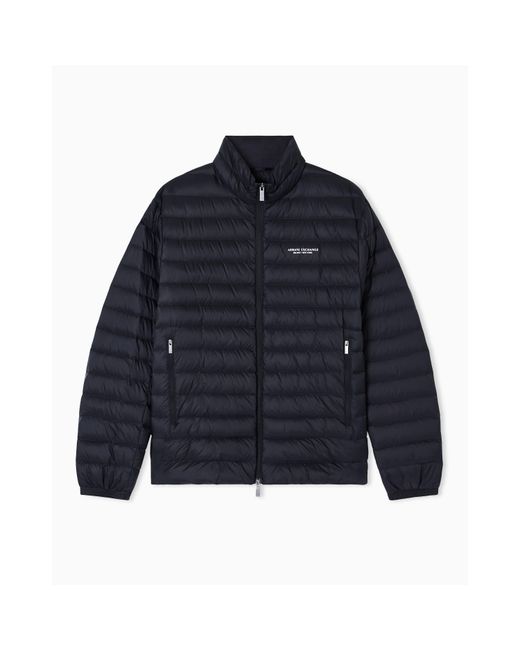 ARMANI EXCHANGE Blue Down Medium Puffer Jacket for men