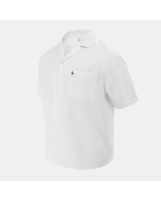 Jack Wills White Patterned Short Sleeve Shirt for men