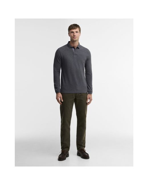 Barbour Blue Essentials Long Sleeve Polo Shirt for men