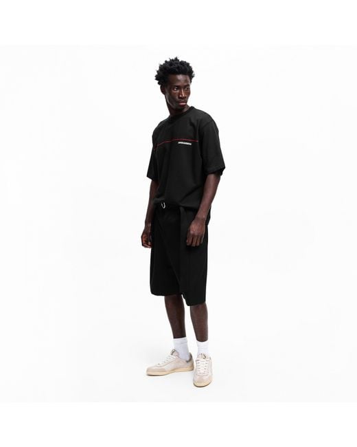 DSquared² Black Dsq Line Oversized T-Shirt for men