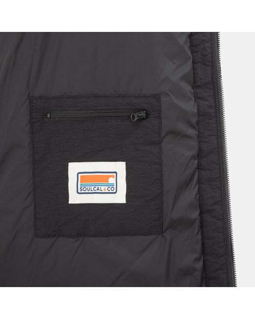SoulCal & Co California Black Soul Sherpa Hooded Long Sleeve Hybrid Jacket for men