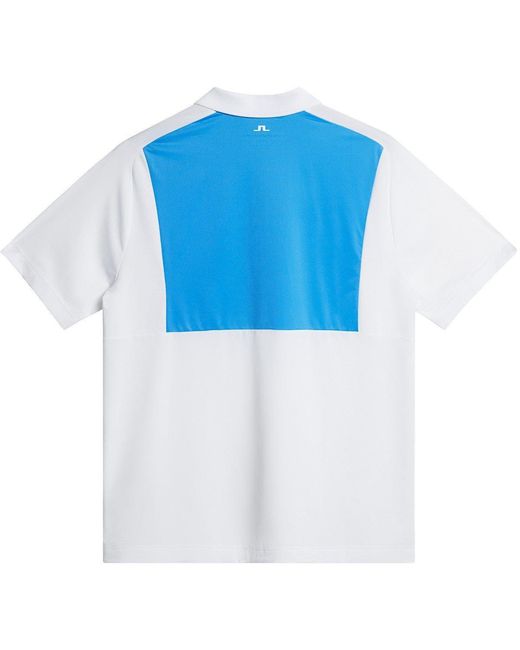 J.Lindeberg Blue Short Sleeve Performance Polo Shirt for men