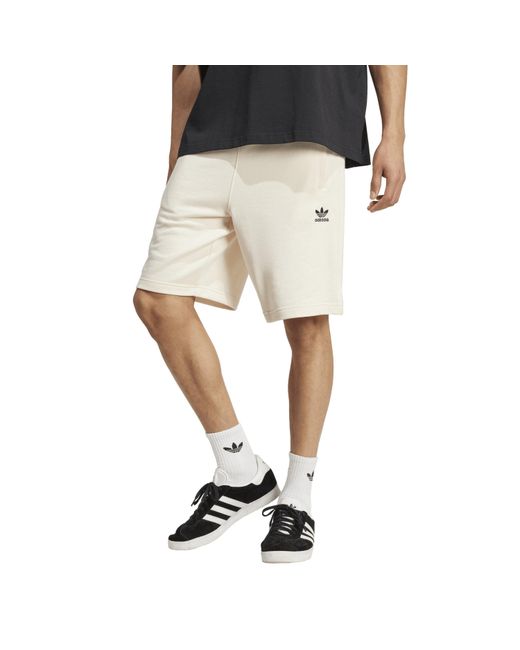 Adidas Originals White Fleece Jogger Shorts for men