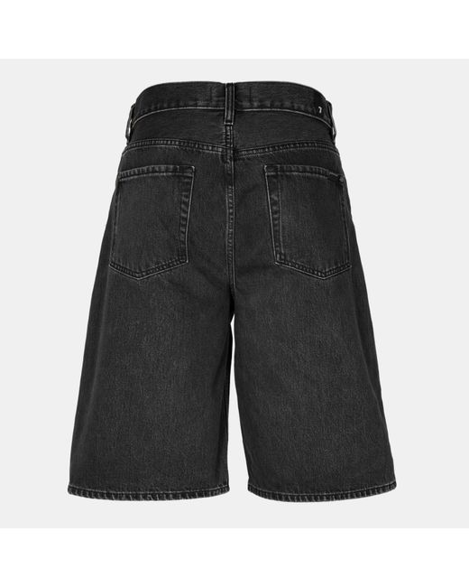 7 For All Mankind Black Wide Denim Shorts for men