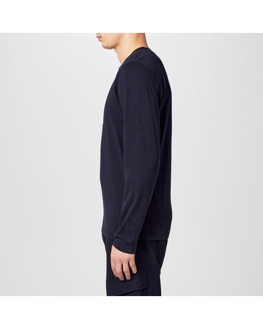 C P Company Blue Cotton Long Sleeve Crew Neck T-Shirt for men