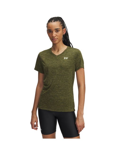 Under Armour Green Tech Twist V-Neck Short Sleeve