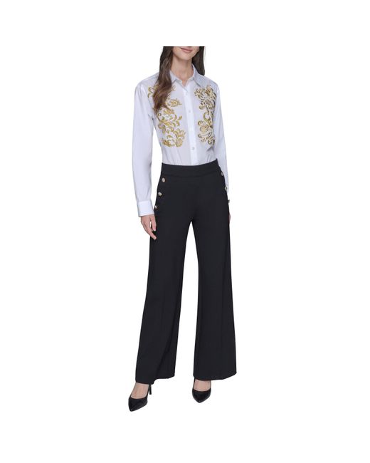 Karl Lagerfeld Blue Sportswear Wide Leg Trousers