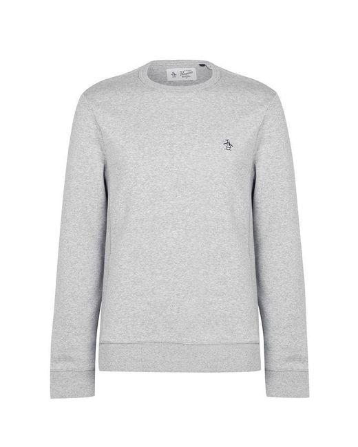 Original Penguin Gray Original Fleece Crew Sweater for men