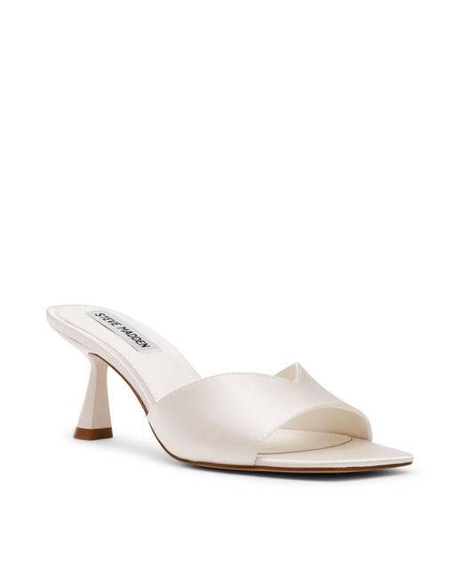Steve Madden White Heeled Mules