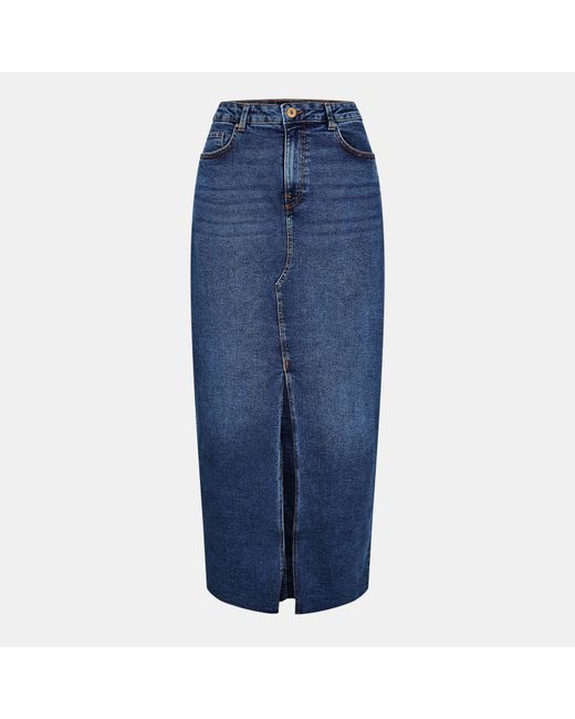 Pieces Blue Midi Skirt