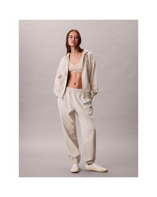 Calvin Klein Gray Ckj Mono Closed Hem Fleece Joggers