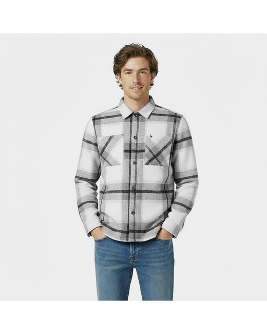 Jack Wills Gray Jw Check Long-Sleeve Patterned Shirt for men