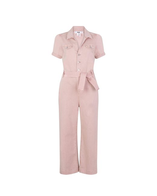 PAIGE Pink Anessa Belted Jumpsuit