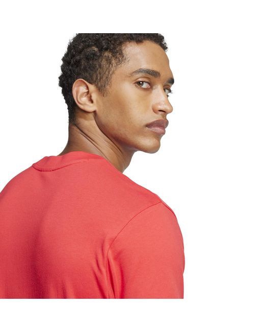 Adidas Red Essentials Big Logo T-shirt for men