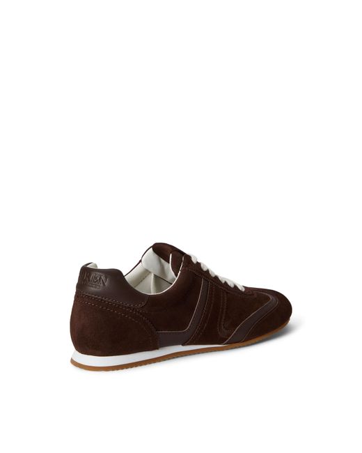 Ralph Lauren Brown Dani Suede & Leather Low-Profile Sneaker