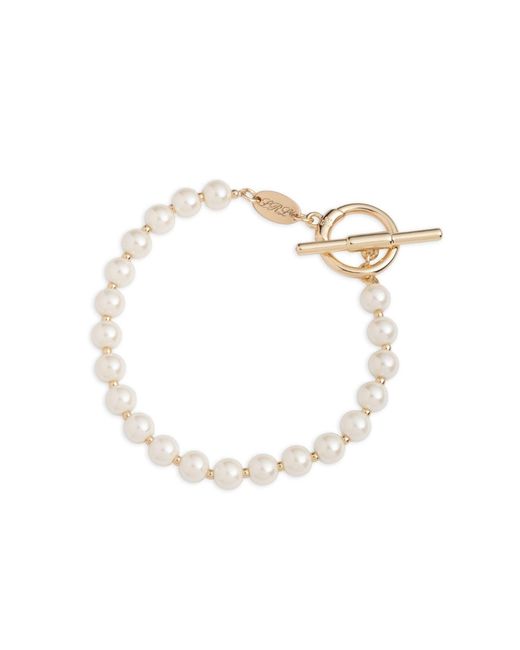 Ralph Lauren Metallic Lauren Ralph Lauren Faux Pearl Logo Toggle Bracelet