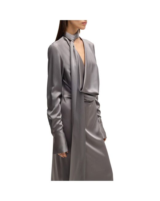 Boss Gray Bascarva Relaxed Fit T-Shirt Dress