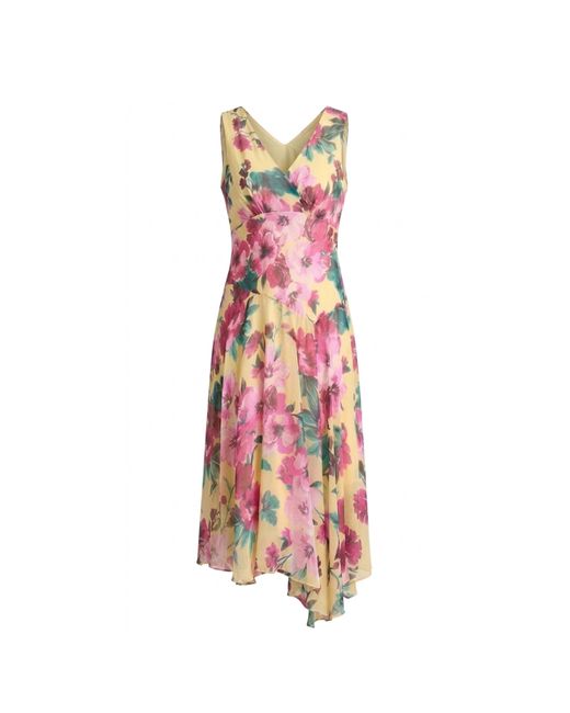 Gina Bacconi Pink India Chiffon Print Dress