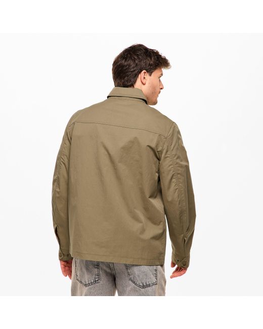 Belstaff Green Stride Zip Collar Long Sleeve Overshirt for men