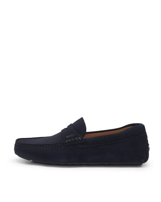 Boss Blue Noel Mocc Slip-On Loafers for men