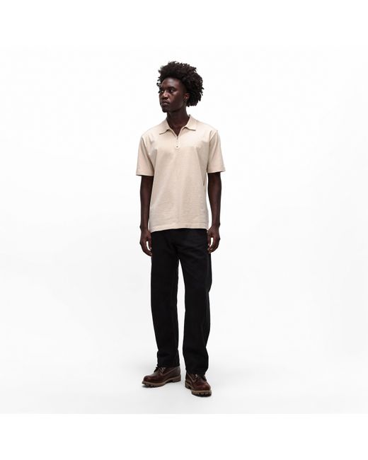 C P Company Natural Short Sleeve Polo Shirt for men