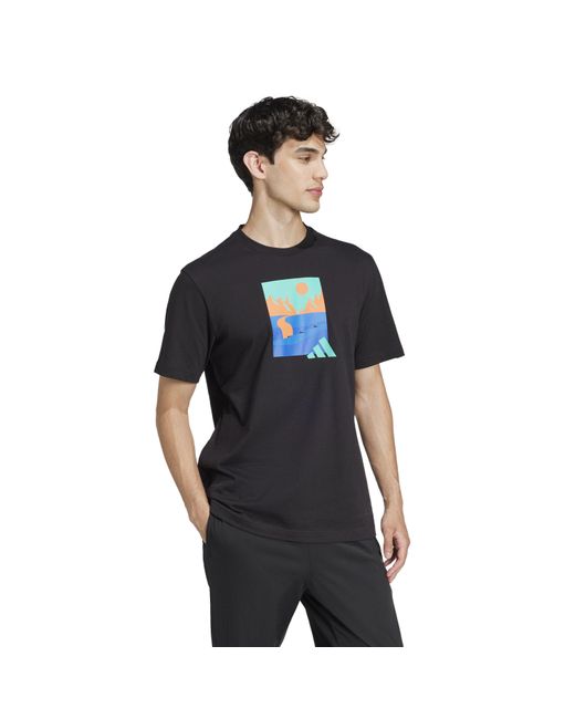 Adidas Black Graphic Logo T-Shirt for men