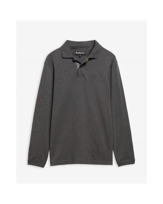 Barbour Blue Essentials Long Sleeve Polo Shirt for men