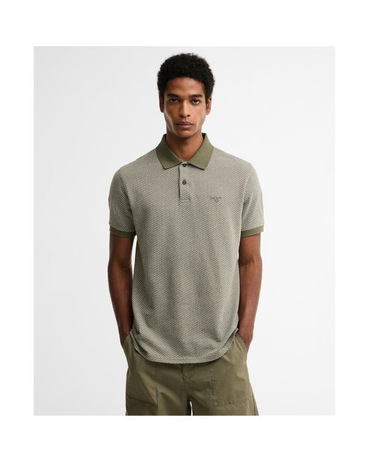 Barbour Green Short Sleeve Polo Shirt for men