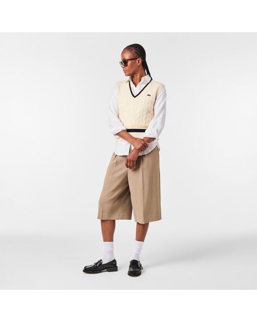 Lacoste Natural Knitted Sweater Vest