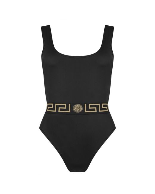Versace Black Greca Bodysuit