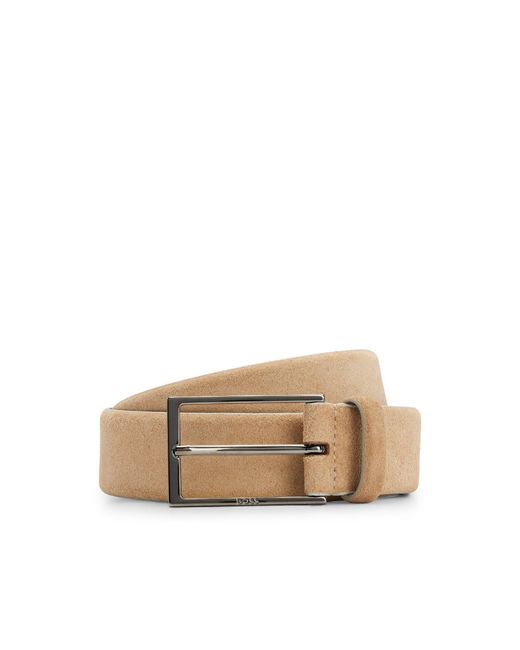 Boss Gray Calindo Sd Leather Belt for men